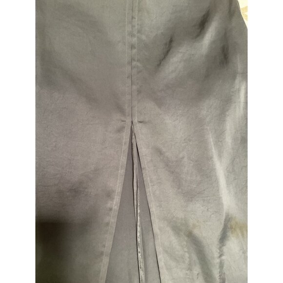 Theory Navy Slip Dress W/ Plunging Neckline Front Slit Size 2 - Picture 8 of 8